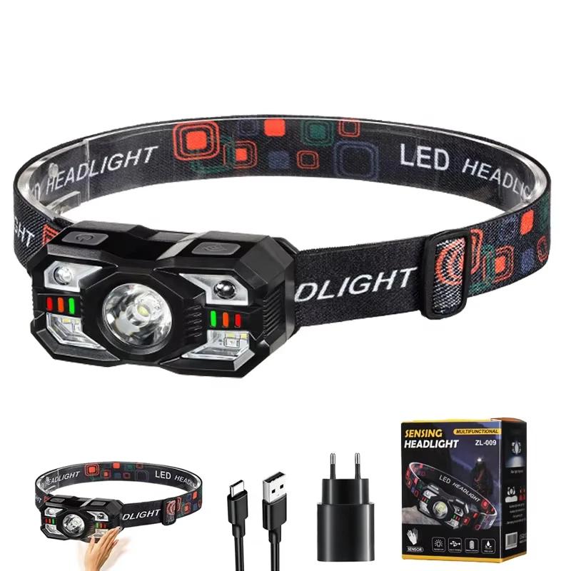 KDULIT Portable LED Headlamp USB Rechargeable Light with Built In Battery Waterproof Fishing Head Torch Outdoor Camping Lantern
