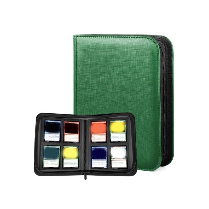 Álbum de Tarjetas de 4 Bolsillos Estuche para Tarjetas de Colección Capacidad 160 Cuero PU Carpeta para Tarjetas de Colección y Tarjetas Deportivas