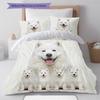 Samojed och Shilu Mönster Sängkläder Täcke Set Påslakan Örngott Heminredning Gåva (1 * påslakan + 2 * örngott, utan kärna)