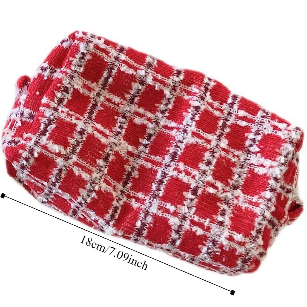 Dirt-proof Christmas Pencil Case Knitted Fabric Knitting Pen Bag  Toiletry Makeup Brushes