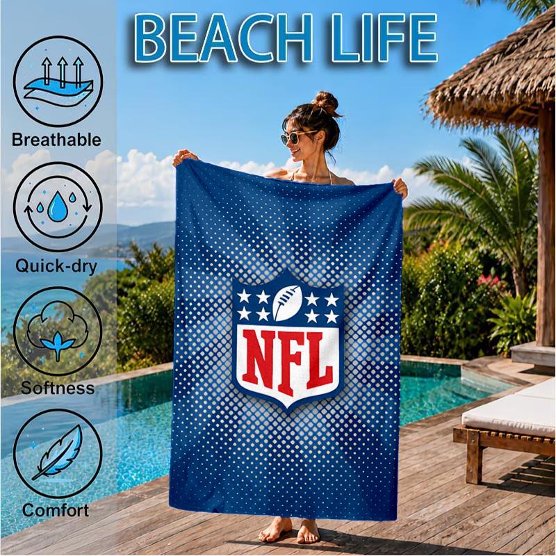 NFL Team Collection Beach Towel, Microfiber Beach Towel, Perfect For Pool, Beach, Travel, Home Decor Beach Party Fan Gifts