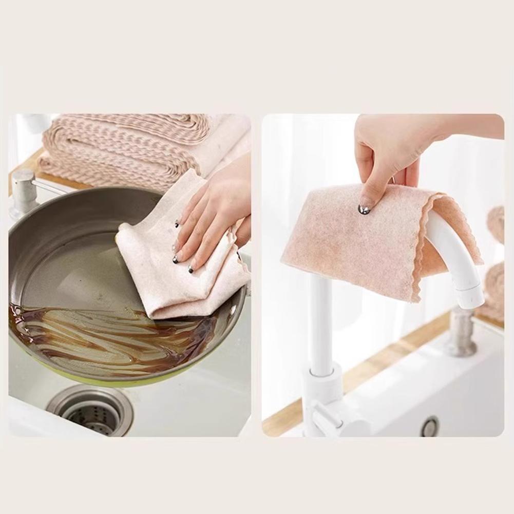 Oversized thickened loofah rag for household kitchen cleaning featuring oil-free cleaning and water absorption