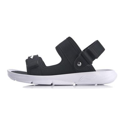 Li Ning Comfortable Lightweight Two-Way Strap Flat Sports Sandals Kids Sandals Black YKUQ016-1