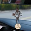 Cross for Car Mirror Hanging Christian with Bible Verse - I Am with You Always - Cross for Rear View Mirror - Christian Car Accessories Ornament -
