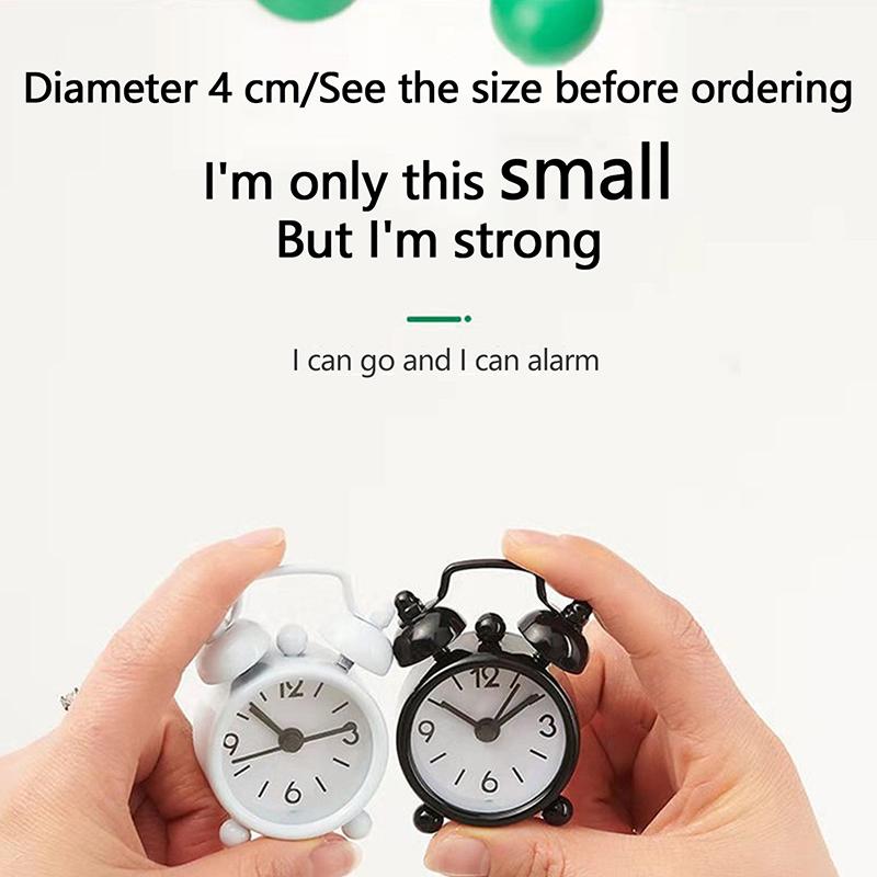 1Pc Creative Quartz Round Alarm Clock 4Cm Mini Metal Small Alarm Clock Portable Desktop Home Decoration