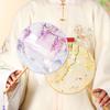 Chinese Fan with Pendant Handhelds Inks Painting Fan Tassels Round Silk Fan
