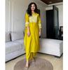Women Designer Embroidered Kurta Pant Set Indian Bollywood Top Tunic Cotton Kurti Salwar Suit