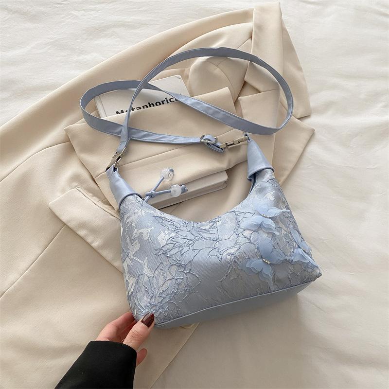 

Popular bag women 2025 new jacquard handbag fresh and simple shoulder messenger bag синій