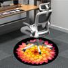 1pc Flower Print Carpet, Round Non Slip Durable Large Size Office Carpet, Suitable for Office