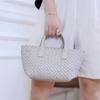 Fashion new lambskin hand-woven handbag wholesale casual versatile vegetable basket genuine leather women's bag messenger bag