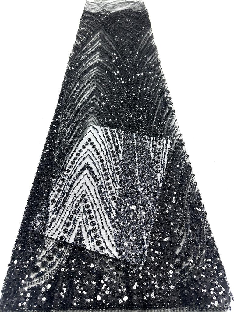 African Beaded Groom Lace Fabric 2026 High Quality Lace French Mesh with Sequins Nigerian Wedding Party Dress Fabric for Brides