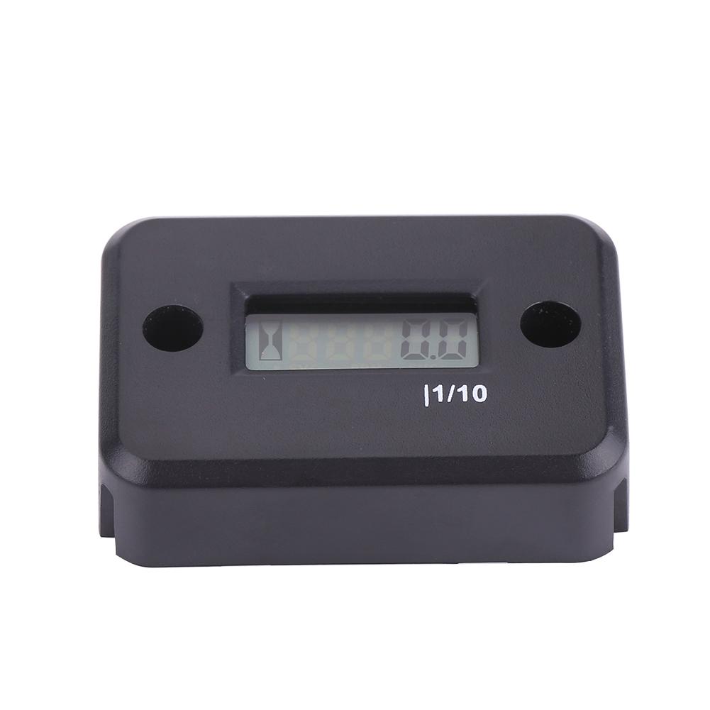 Digital Hour Meter Gauge Timer for Gasoline Engine Racing Motorcycle ATV Mower Black
