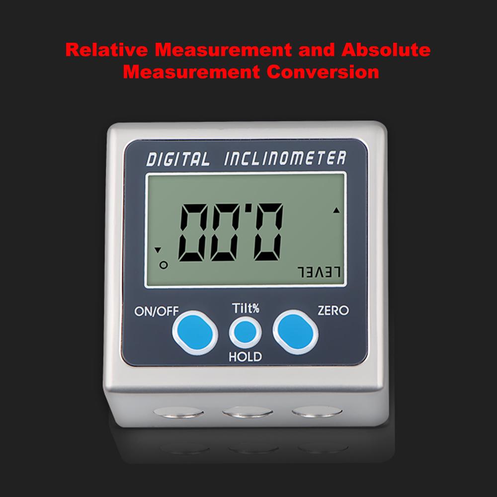 Multi-functional Digital Inclinometer Zinc Alloy 360 degrees Electronic Protractor Digital Angle Gauge with Magnet
