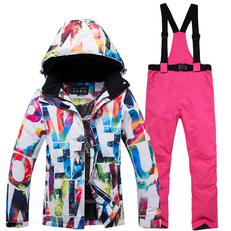 Winter Outdoor Ski Suit, Women's Thermal Snowboard and Snowboard Ski Pants Suit.