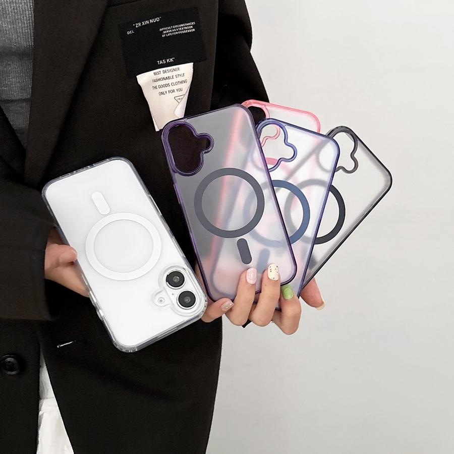 Luxusní magnetické pouzdro na telefon s bezdrátovým nabíjením pro iPhone 16 15 Pro Max 16 Plus iPhone 14 13 12 11 Pro Magsafe Průsvitný zadní kryt odolný proti nárazům