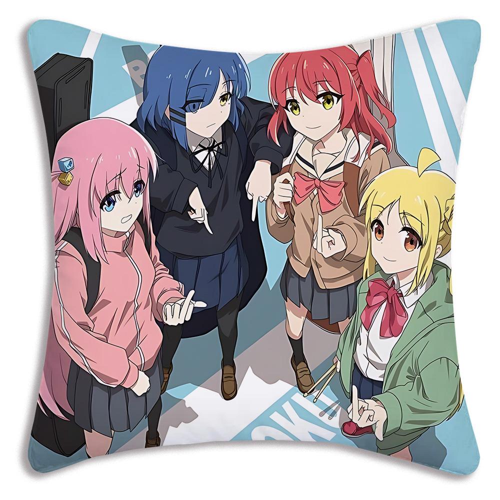 Anime B-Bocchi the Rocks Pillow Covers Cartoon Sofa Decorative Home Double-sided Printing Short Plush Cute Cushion Cover