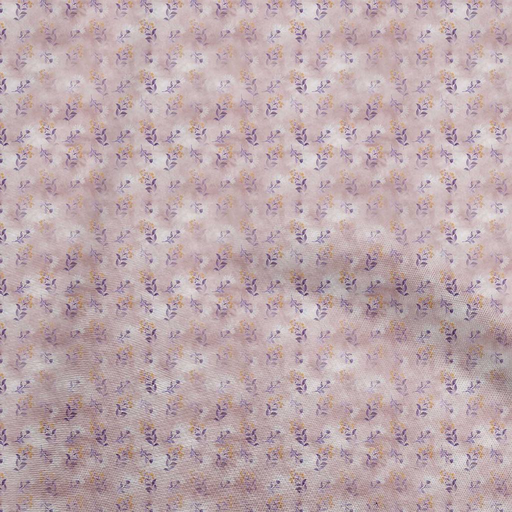oneOone Cotton Flex Light Green Fabric Watercolor Floral Sewing Material Print Fabric By The Yard 40 Inch