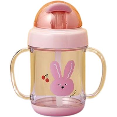Modern House Safari World Two-hand Handle Straw Water Bottle for Infants, 280ml, Rabbit, 1 Piece, Popular Korean Parenting Items