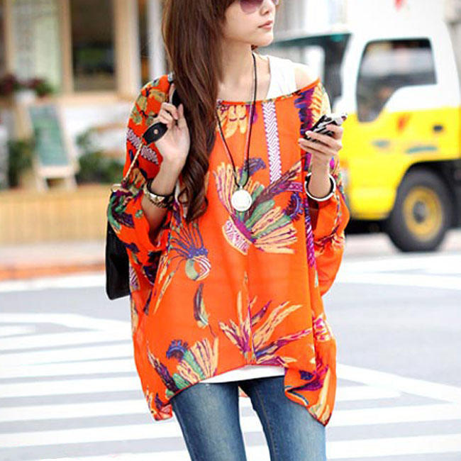Bohemian Oversize Chiffon Blouse 