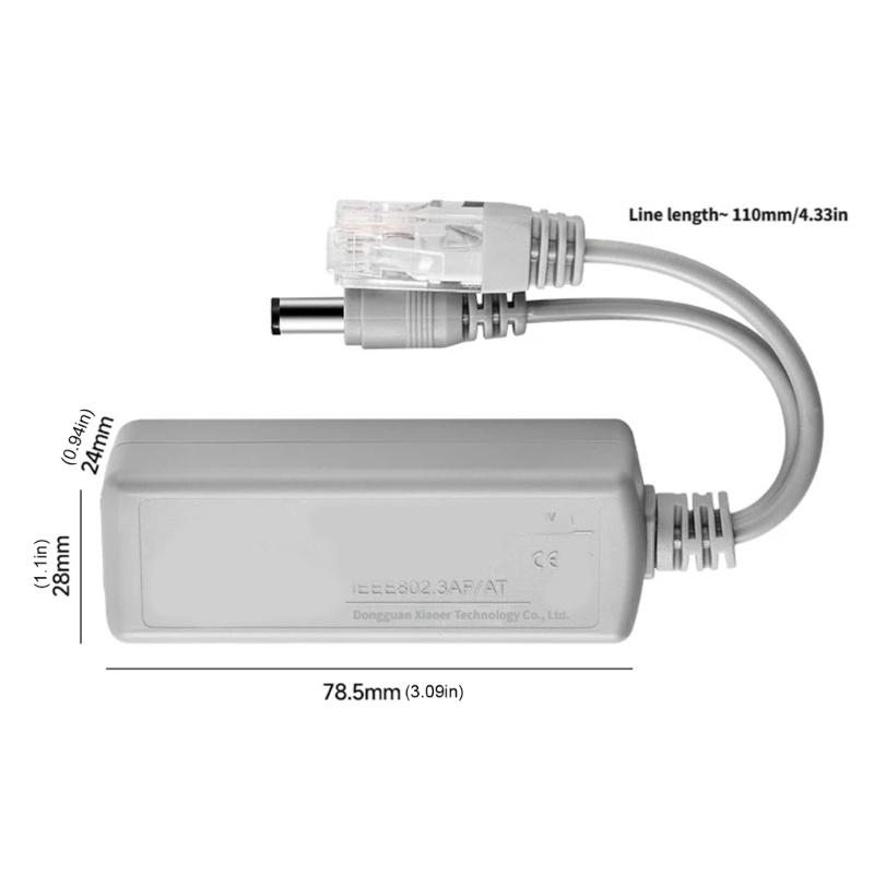Standard Poe Splitter Converts 48V To 12V For Indoor And Outdoor Networking Devices With Stable Power Supply