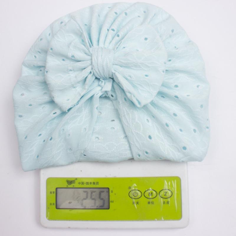 New Baby Jacquard Bow Hat, Children's Breathable Striped Pullover Hat, Baby Hat