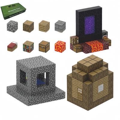 Mattoncini Magnetici Giocattolo Miniera Gioco Fai da Te Scena Assemblata Set Architettonico Magnetico Puzzle per Bambini Modello Educativo Regalo