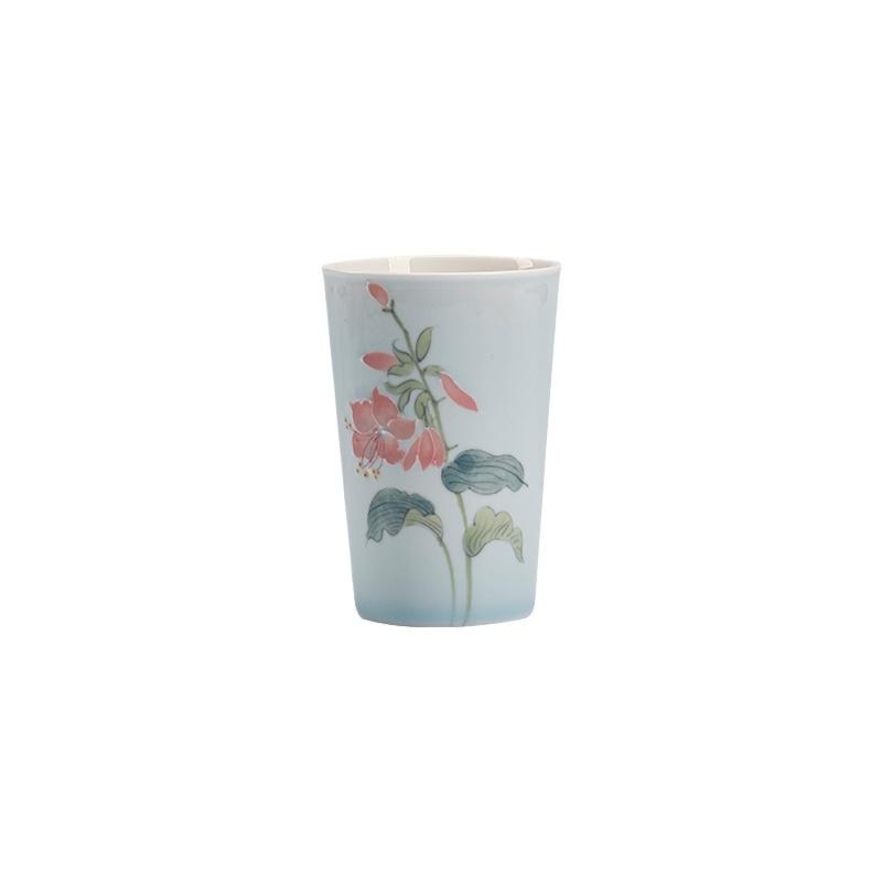 Twelve Flowers Teacup Set Handmade Ceramic Small Coke Cup Simple Modern Tea Drinking Master Cup Chinese Tea Room