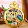 Strass Eule Taschenuhr Vintage Herren Damen Quarzuhren Accessoires Weihnachtsgeschenke