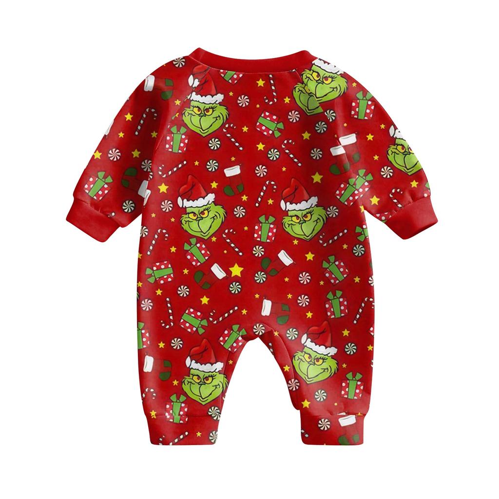 Christmas Prints Family Matching Long Sleeve Tops+Pants Set Family Matching Sets