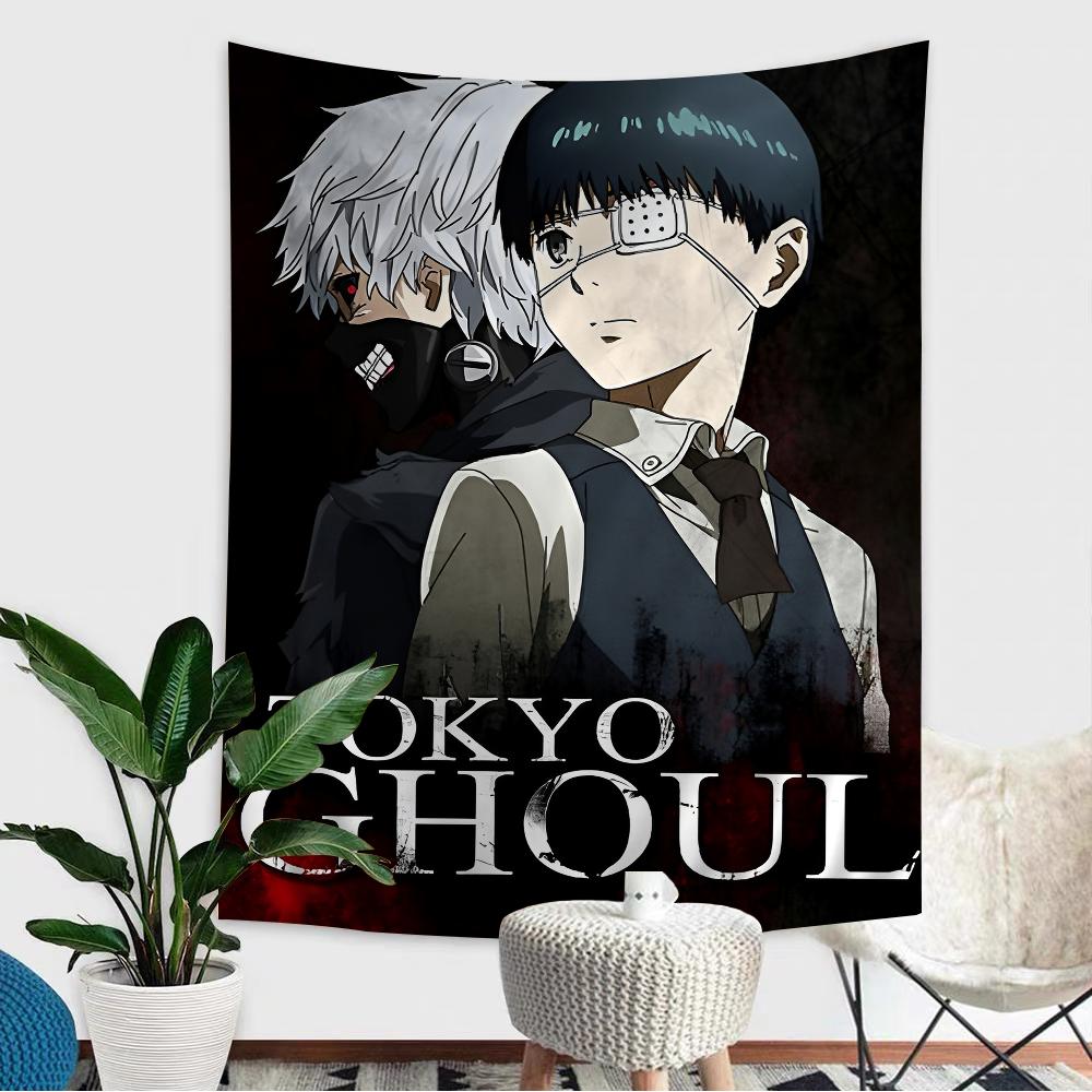 Tokyo Ghoul Cartoon Tapestry Hippie Flower Wall Carpets Dorm Decor Art Home Decor