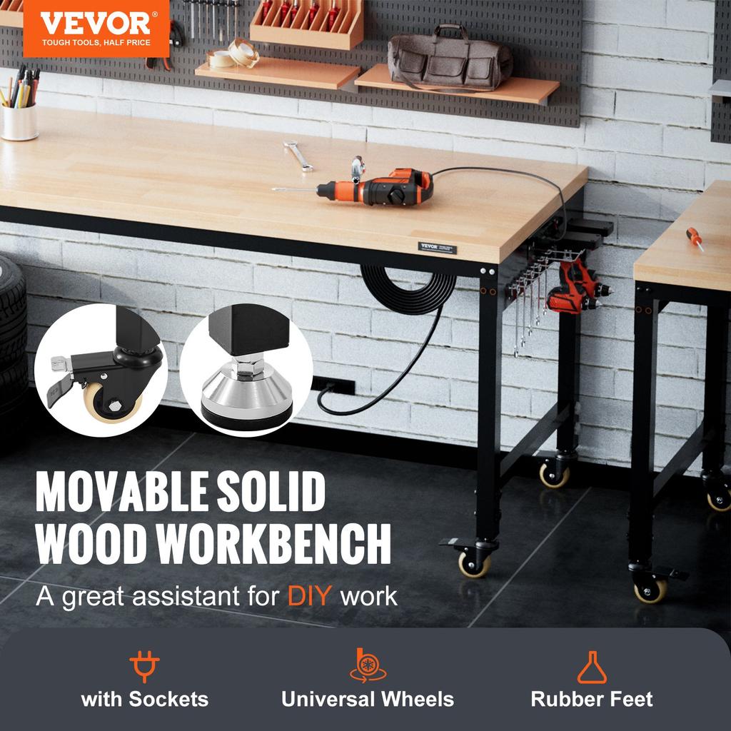 VEVOR Adjustable Workbench Work Table Top