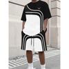 Men's Printed Short Sleeve T-Shirt + Shorts Set Casual Sportswear Breathable Outdoor Leisure