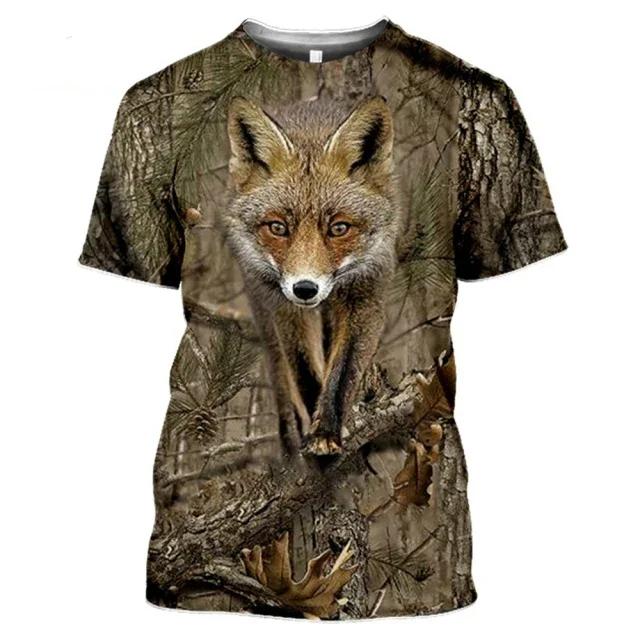 Wild Boar 3D Printed T-shirt Men's Short Sleeve O Collar Outdoor Hunter Animal Loose Dry Breathable Personality Clothing