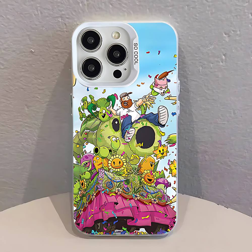 

P-Plants vs Zombies Game Phone Case For iPhone 12,16,17,14,13,15,11,Pro,XS,Max,Plus,Mini,SE4,E White Matte Shockproof Cover iPhone14Plus