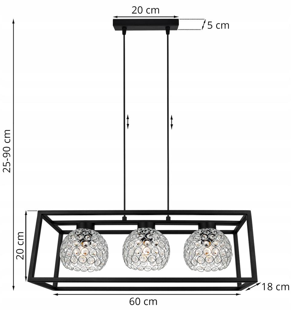 HANGING LAMP ELEGANT CAGE CRYSTAL BALL