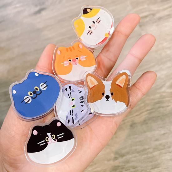 2Pcs Double-Sided Binder Clip Cartoon Cat And Dog Note Holder Clips