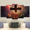 5 Stück Jesus Hände Betende Kreuze Leinwandbild Wandkunst Christliche Gott Poster und Drucke für Wohnzimmerdekoration Ungerahmt