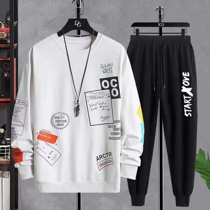 

Мужские повседневные спортивные костюмы: Модные стили весна/осень, стильные толстовки, крутые наряды для мальчиков и подростков 3XL (150-165 jin)