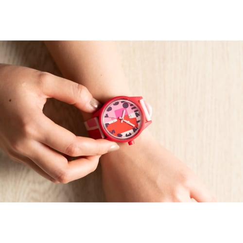 Citizen Watch Cue & Cue Smile Solar Wristwatch, a Collaboration Model with Textile Designer Masaru Suzuki. Solar-powered, Analog, 10 ATM Water Resista