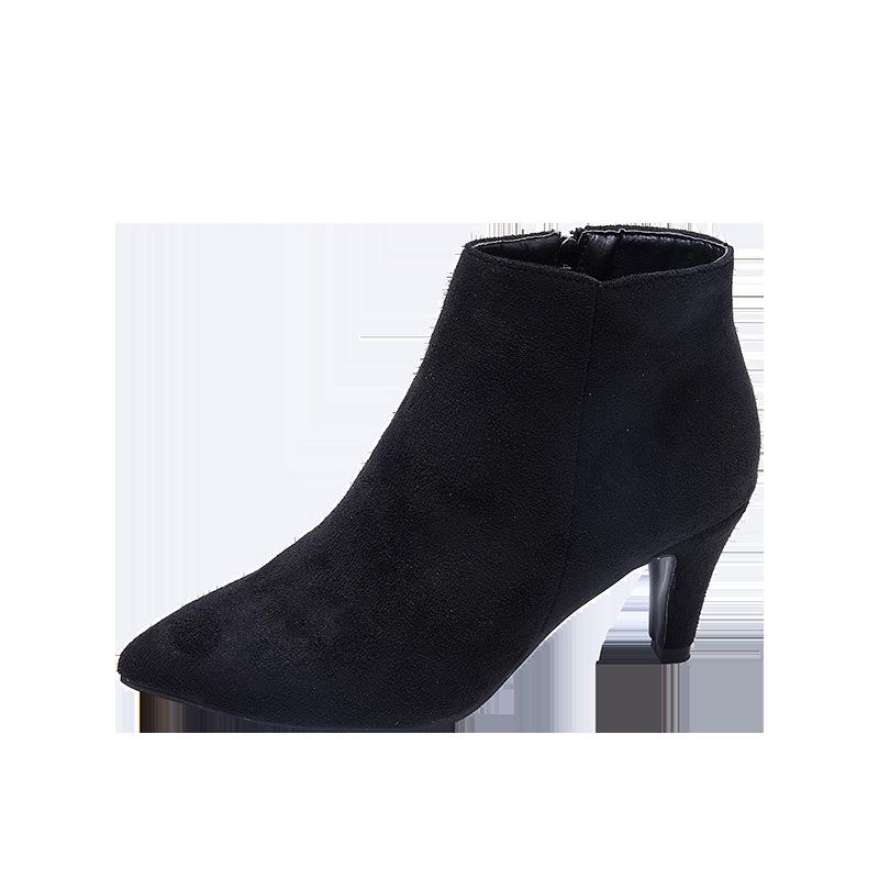 Fashion Women's Leopard Print High Heel Ankle Boots Vintage Pointed Toe Side Zipper Shoes Plus Size Autumn 2025