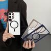 Samsung S25 Ultra Transparent Magnetic Ring Holder Case, S24 Plus Cross-border Premium, S23 Protective Case.