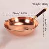 Hand-Forged Copper Wok for Stir-Frying,Mashed Potatoes Stew Pot,Solid Wood Handle Soup Noodle Pot,Home Cooking Outdoor Cookware