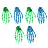 6 PCS Hands Bone Hair Clips Blue Green Portable Scary Hand Claws Hairpins for Halloween Cosplay