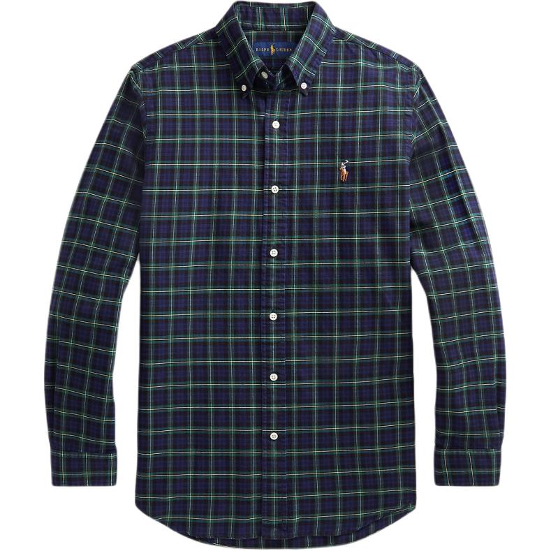 

Polo Ralph Lauren SS24 Клетчатая рубашка Оксфорд с длинным рукавом и вышивкой логотипа Pony для мужчин, рубашки, сине-зеленый, MNPOWOV16820979-999 XL