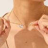 European Style Stainless Steel Necklace with Water Drop Zirconia - High-End Luxury, Colorfast Titanium Steel Accessories for Women