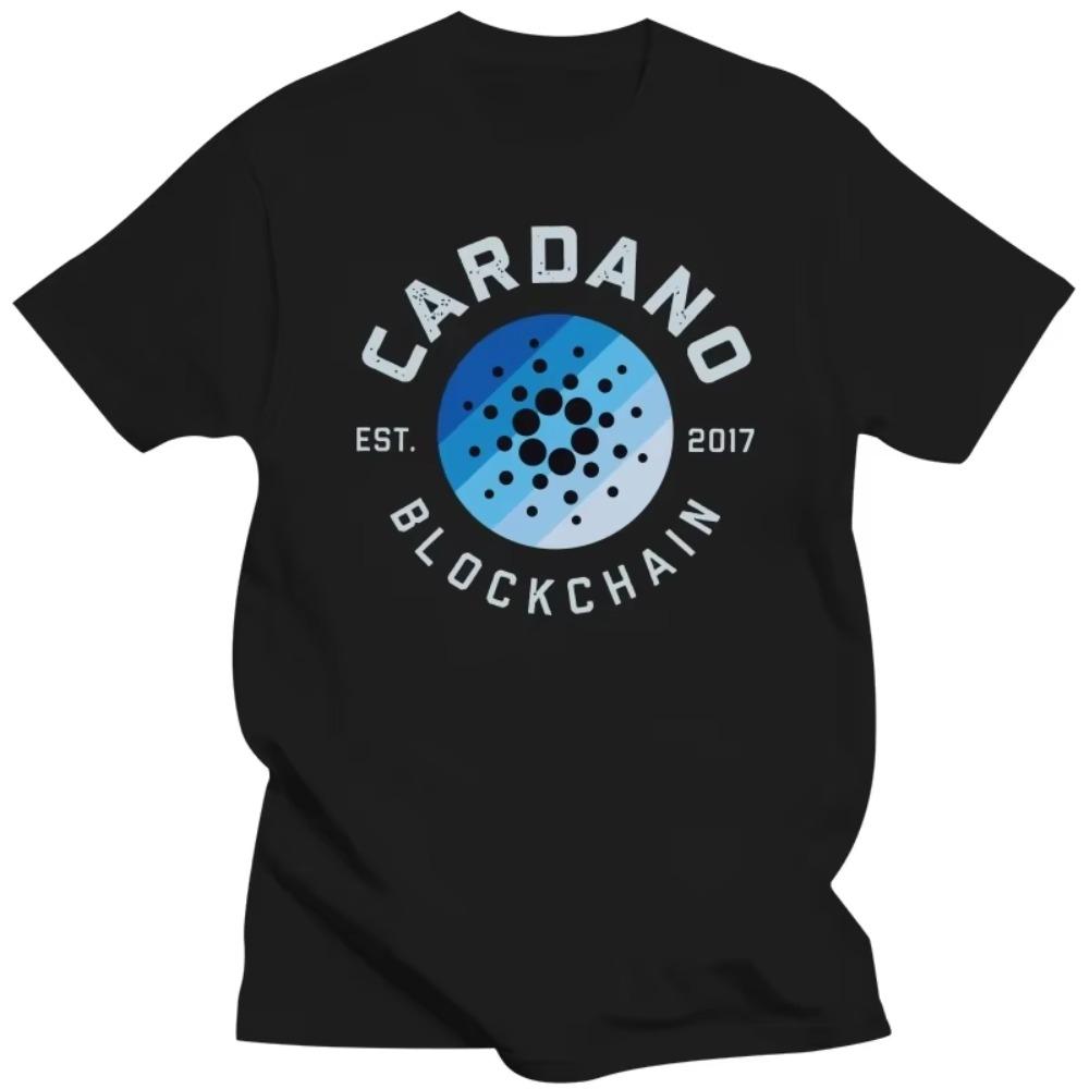 

Мужская футболка Cardano с коротким рукавом, хлопковая футболка, уникальная футболка для отдыха, криптовалюта ADA, криптовалюта, блокчейн, футболки, топы XXXXXL чёрный