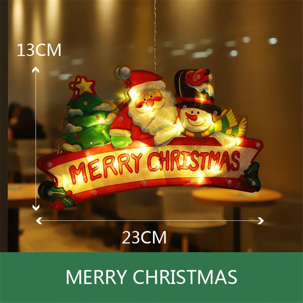 1Pcs Christmas Lamp Window Hanging Lamp Christmas Decorative Lamp Shop Window Room Decoration LED Sucker Light Small Colored Lamp