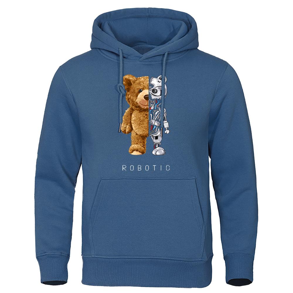 Neue Lustige Ted Bär Roboter Hoodie Robotic Bär Kleidung Casual Mit Kapuze Männer Mode Sweatshirts Fleece Übergroßen Lose Streetwear