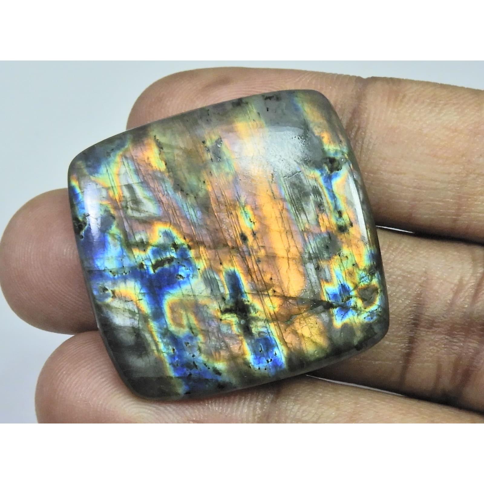30X32X06MM Natural Purple Labradorite Spectrolite Octagon Loose Gemstone D-418