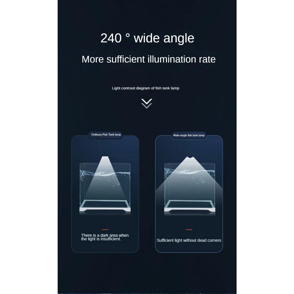 Waterproof Aquarium Light Tube Fish Tank Lighting LED Lamp Full Spectrum Three-Color Brightening Color-Enhancing Diving Light